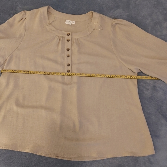 New Directions EUC Soft Round Neck Blouse Plus Size 3X Beige/Tan - Picture 7 of 10